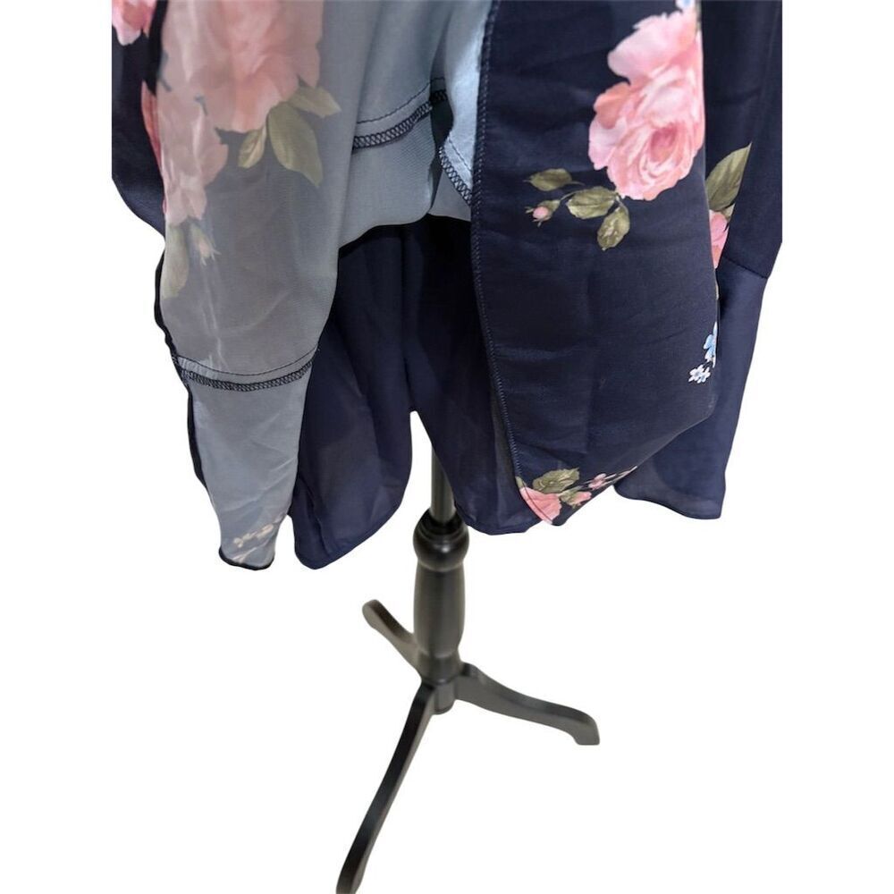 Altar'd State  L Blue Floral Sleeveless Ruffle  Dress Babydoll Coquette Dainty - Picture 3 of 12